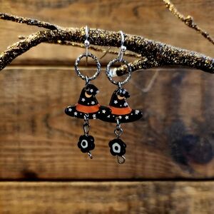 B1G1! Halloween Witch Hat Earrings!